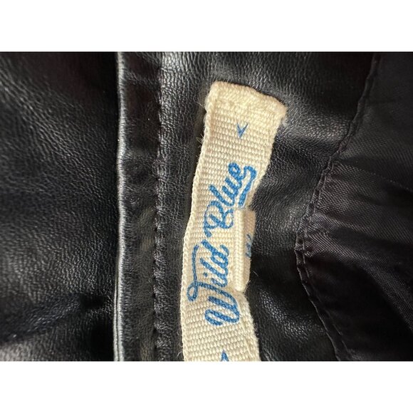 Vintage Wild Blue Faux Leather Button-Front Mini Skirt Black Size M Women's - Picture 7 of 16